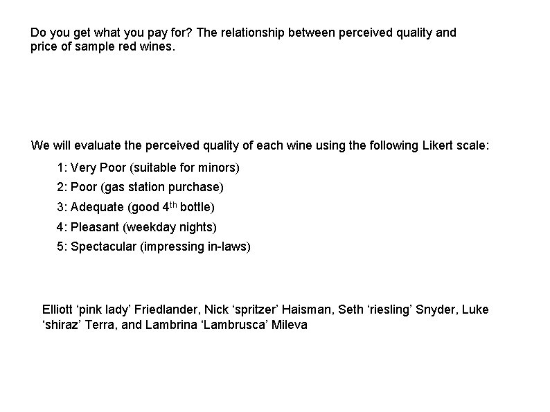 Do you get what you pay for? The relationship between perceived quality and price