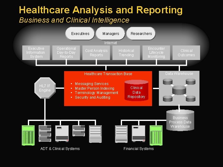 Healthcare Analysis and Reporting Business and Clinical Intelligence Executives Managers Researchers Internet Executive Information