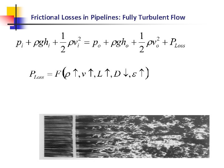 Frictional Losses in Pipelines: Fully Turbulent Flow 