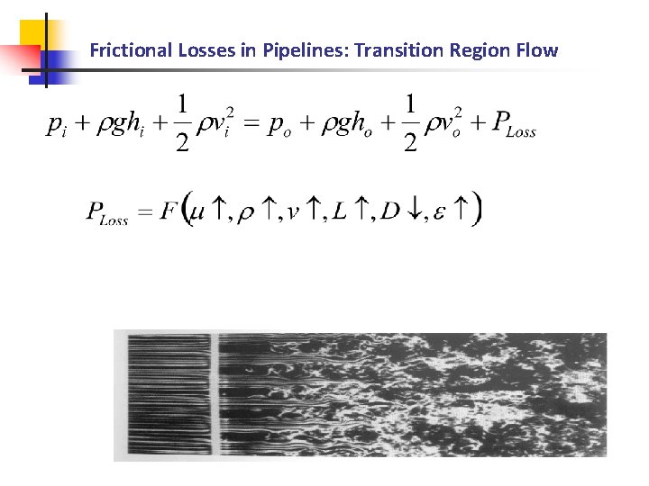 Frictional Losses in Pipelines: Transition Region Flow 