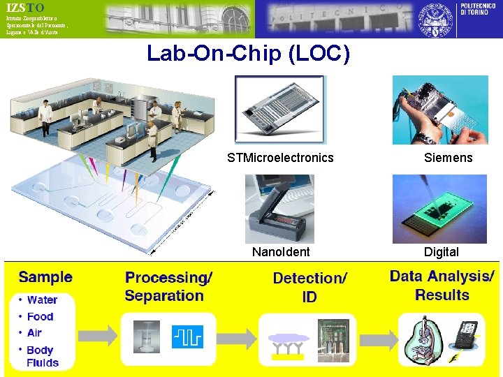 IZSTO Istituto Zooprofilattico Sperimentale del Piemonte, Liguria e Valle d’Aosta Lab-On-Chip (LOC) STMicroelectronics Nano.