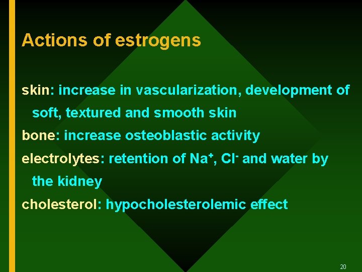 Actions of estrogens skin: increase in vascularization, development of soft, textured and smooth skin