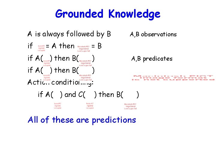 Grounded Knowledge A is always followed by B if = A then A, B