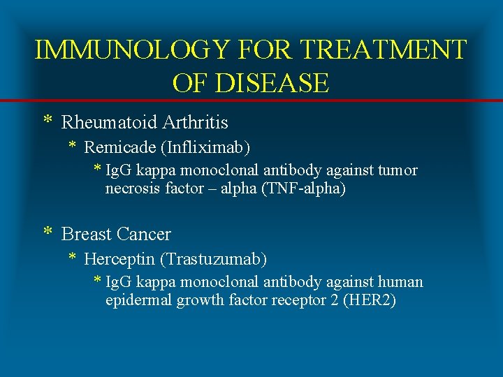 IMMUNOLOGY FOR TREATMENT OF DISEASE * Rheumatoid Arthritis * Remicade (Infliximab) * Ig. G