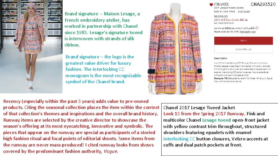 CHA 293520 Brand signature -- Maison Lesage, a French embroidery atelier, has worked in