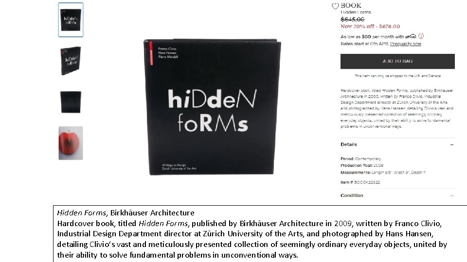 Hidden Forms, Birkhäuser Architecture Hardcover book, titled Hidden Forms, published by Birkhäuser Architecture in