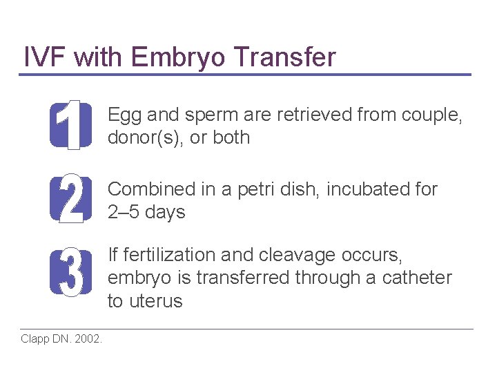 IVF with Embryo Transfer Egg and sperm are retrieved from couple, donor(s), or both