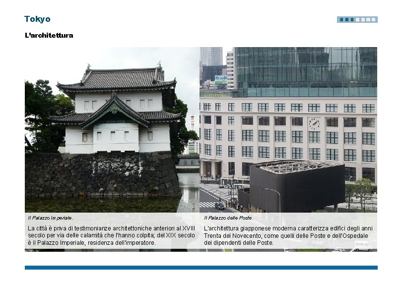 Tokyo L’architettura Il Palazzo Imperiale. Il Palazzo delle Poste. La città è priva di