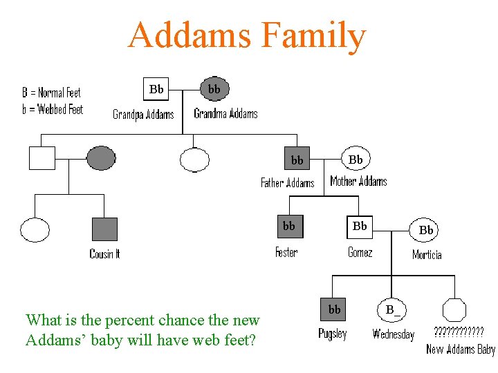 Addams Family Bb bb bb What is the percent chance the new Addams’ baby