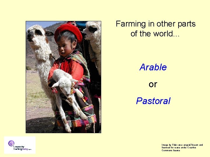 Farming in other parts of the world… Arable or Pastoral Image by Flickr user