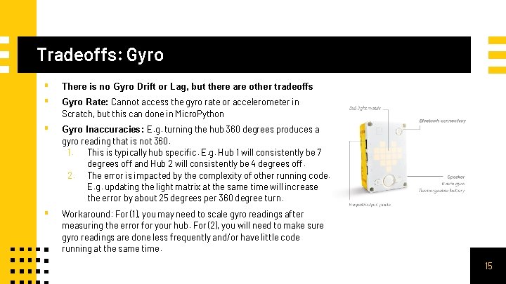 Tradeoffs: Gyro ▪ ▪ There is no Gyro Drift or Lag, but there are