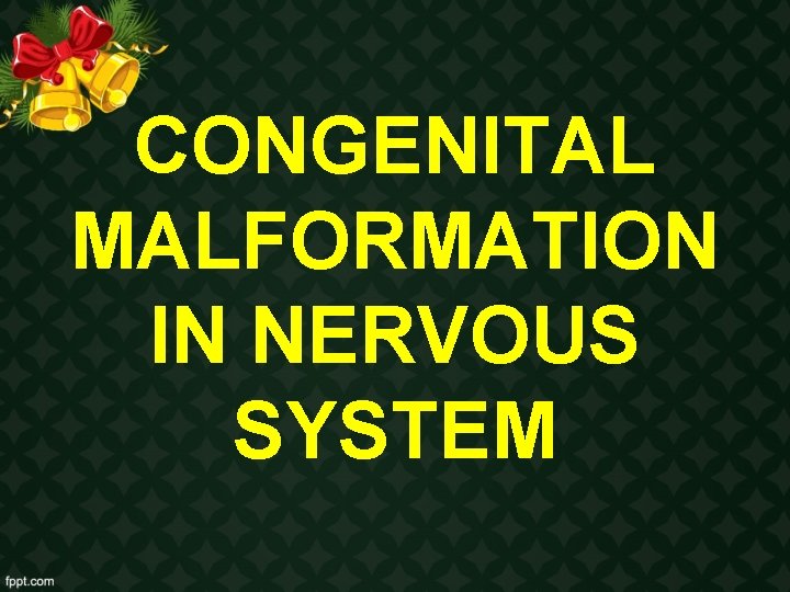CONGENITAL MALFORMATION IN NERVOUS SYSTEM 