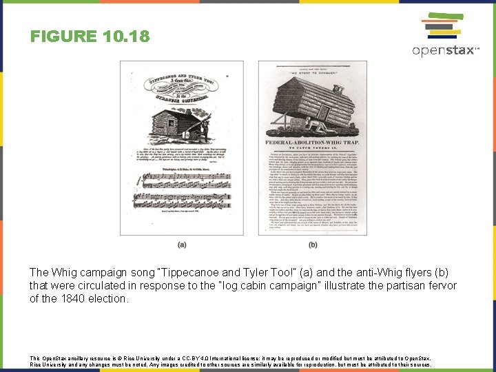 FIGURE 10. 18 The Whig campaign song “Tippecanoe and Tyler Too!” (a) and the FIGURE 10. 18 The Whig campaign song “Tippecanoe and Tyler Too!” (a) and the