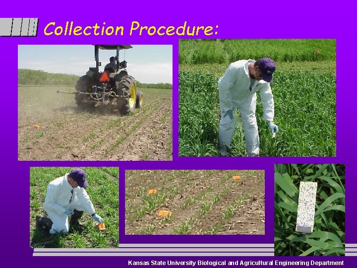 Collection Procedure: Kansas State University Biological and Agricultural Engineering Department 