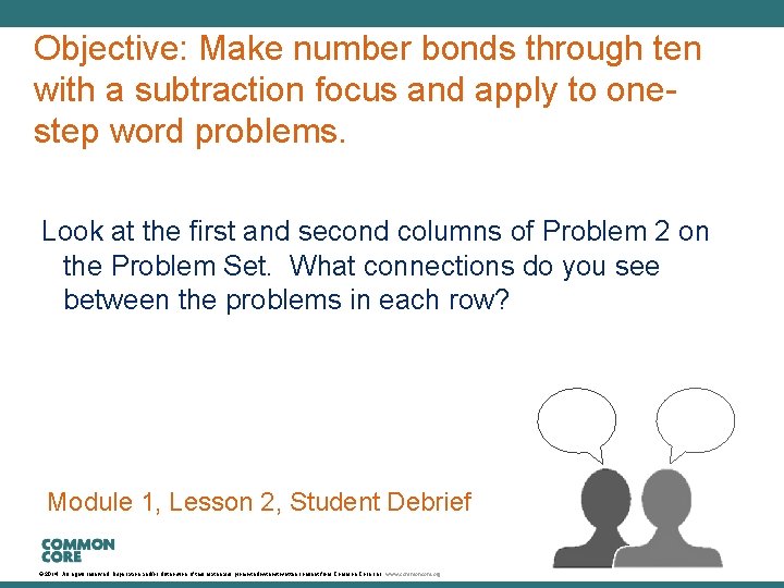 A Story of Units Objective: Make number bonds through ten with a subtraction focus
