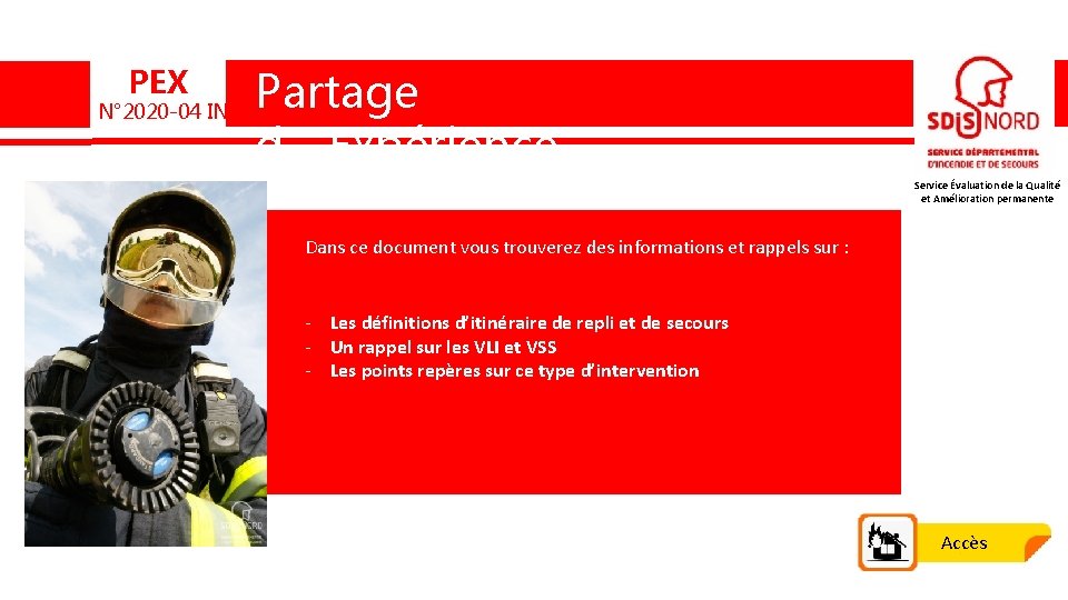 PEX N° 2020 -04 INC Partage d’Expérience Service Évaluation de la Qualité et Amélioration