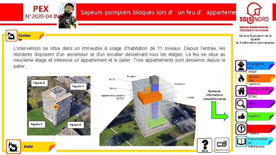 PEX N° 2020 -04 INC Sapeurs-pompiers bloqués lors d’un feu d’appartement Contex te Service