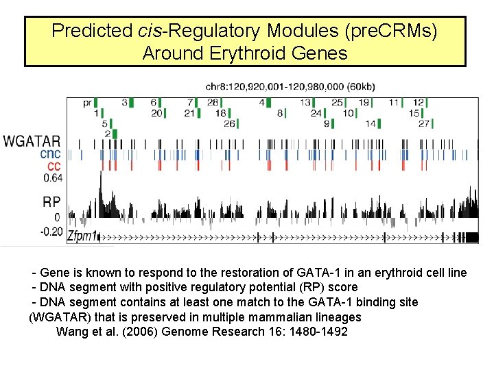 Predicted cis-Regulatory Modules (pre. CRMs) Around Erythroid Genes - Gene is known to respond