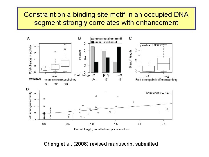 Constraint on a binding site motif in an occupied DNA segment strongly correlates with