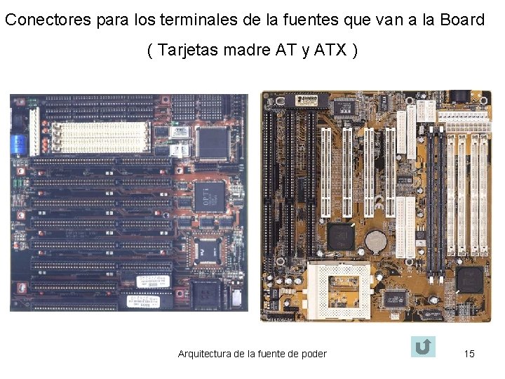 Conectores para los terminales de la fuentes que van a la Board ( Tarjetas