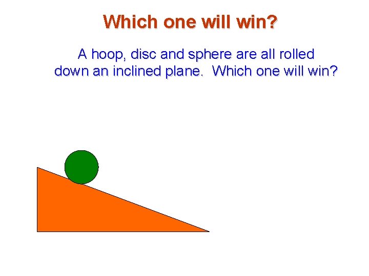 Which one will win? A hoop, disc and sphere all rolled down an inclined