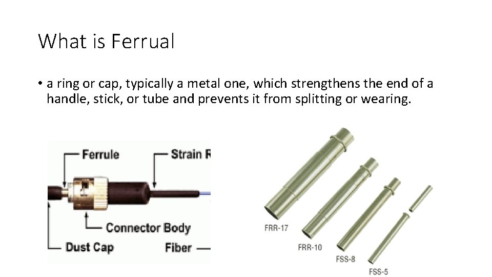 What is Ferrual • a ring or cap, typically a metal one, which strengthens