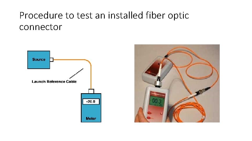 Procedure to test an installed fiber optic connector 