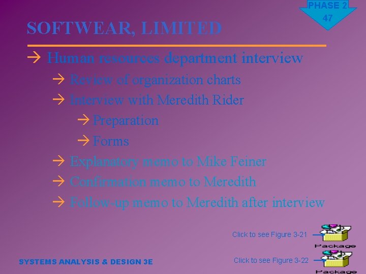 PHASE 2 47 SOFTWEAR, LIMITED à Human resources department interview à Review of organization