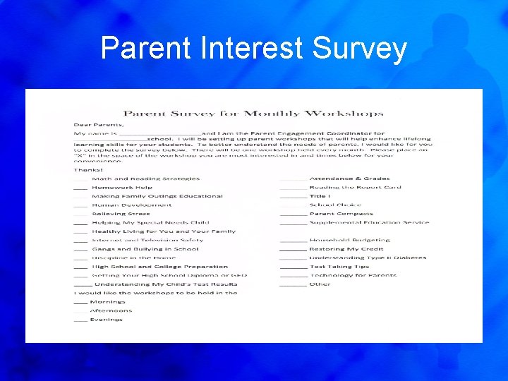 Parent Interest Survey 