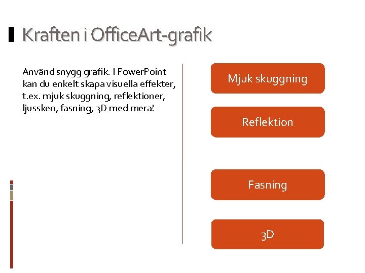 Kraften i Office. Art-grafik Använd snygg grafik. I Power. Point kan du enkelt skapa