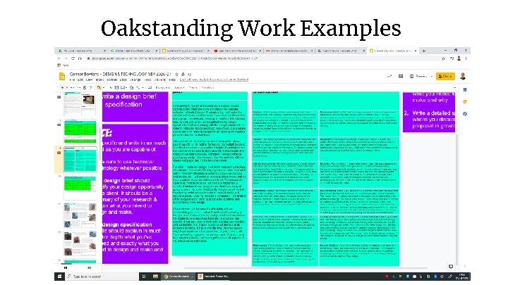 Oakstanding Work Examples 