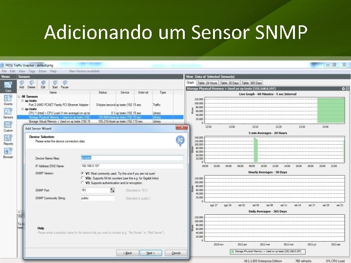 Adicionando um Sensor SNMP 