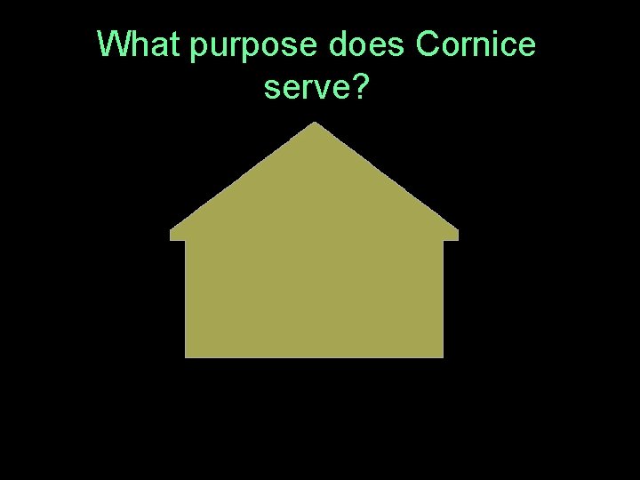 What purpose does Cornice serve? 