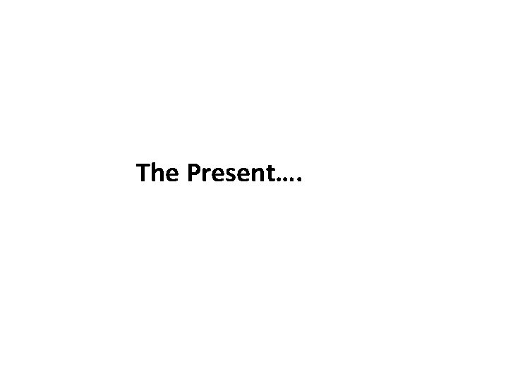 The Present…. 