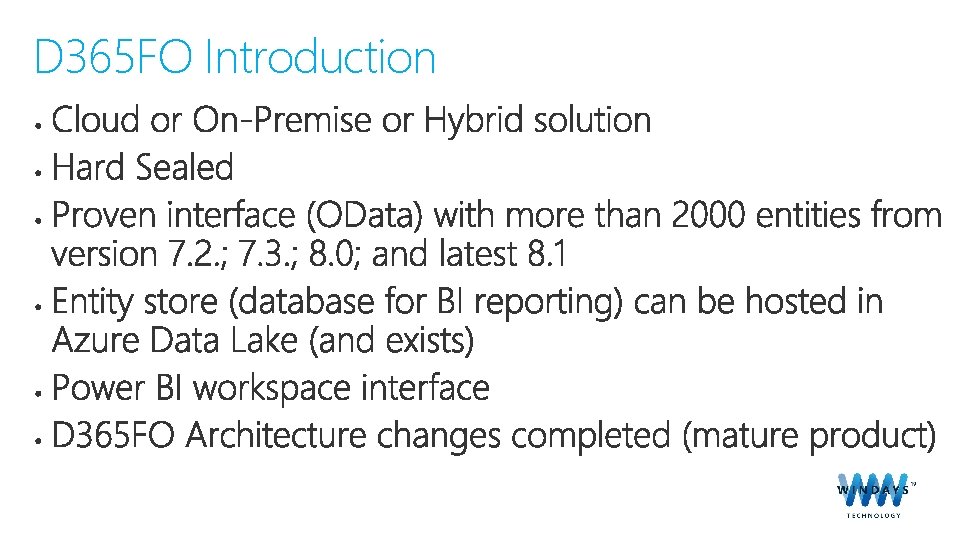 D 365 FO Introduction 