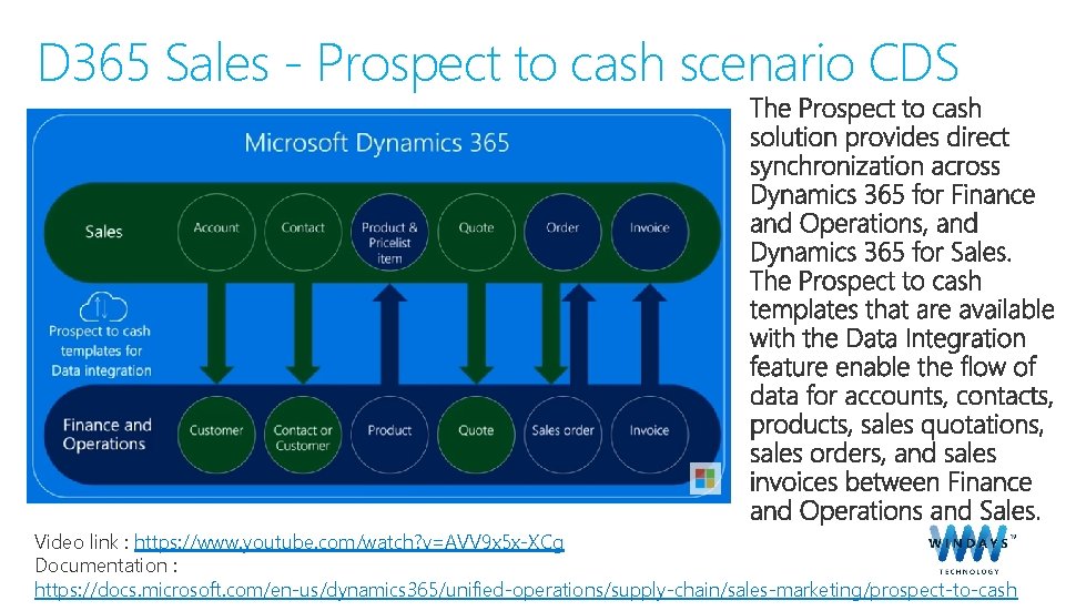 D 365 Sales - Prospect to cash scenario CDS Video link : https: //www.