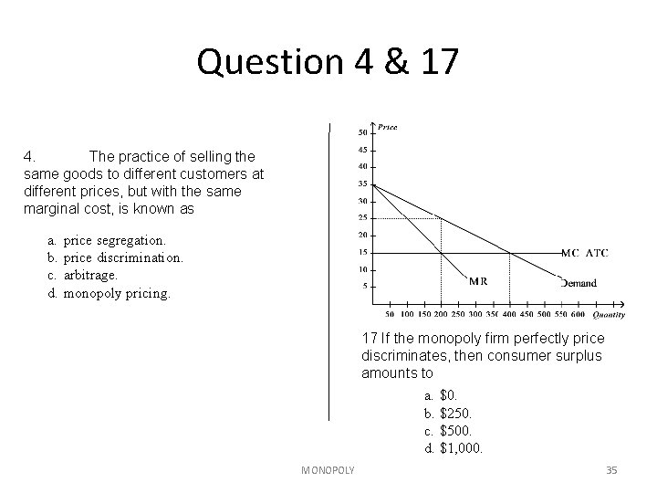 Question 4 & 17 4. The practice of selling the same goods to different Question 4 & 17 4. The practice of selling the same goods to different