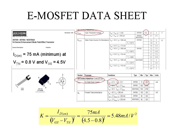 E-MOSFET DATA SHEET ID(on) = 75 m. A (minimum) at VTN = 0. 8