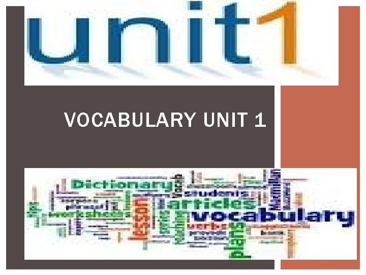 VOCABULARY UNIT 1 