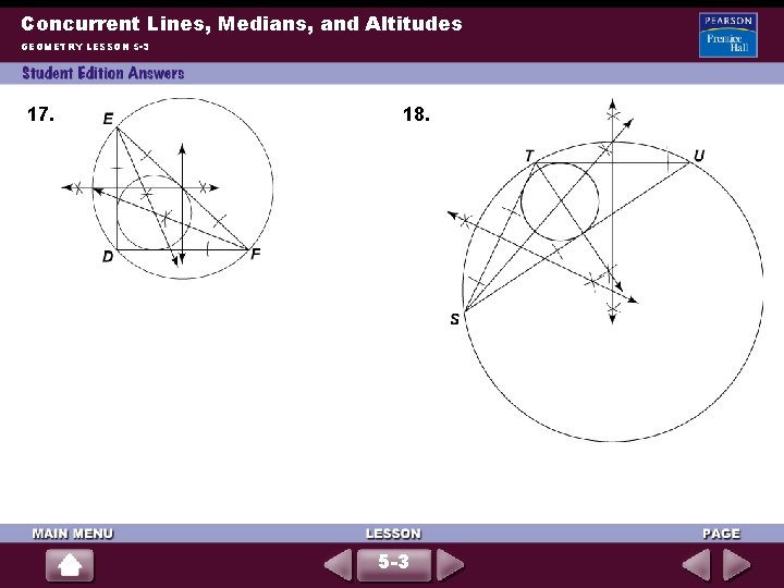 Concurrent Lines, Medians, and Altitudes GEOMETRY LESSON 5 -3 17. 18. 5 -3 …