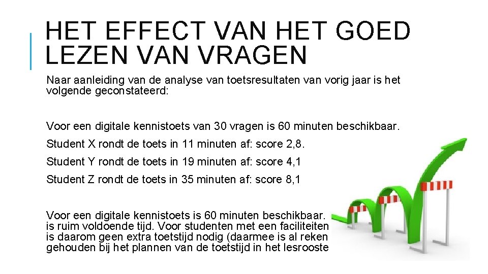 HET EFFECT VAN HET GOED LEZEN VAN VRAGEN Naar aanleiding van de analyse van HET EFFECT VAN HET GOED LEZEN VAN VRAGEN Naar aanleiding van de analyse van