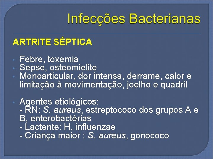 Artrite septica bacteriana