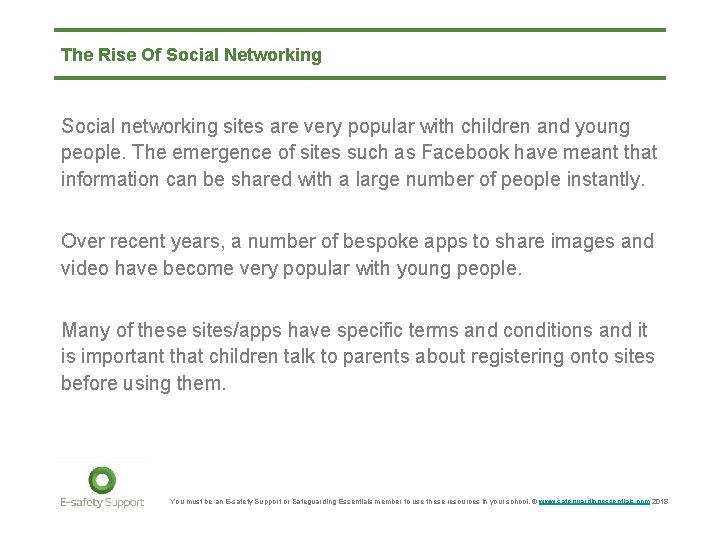 The Rise Of Social Networking Social networking sites are very popular with children and