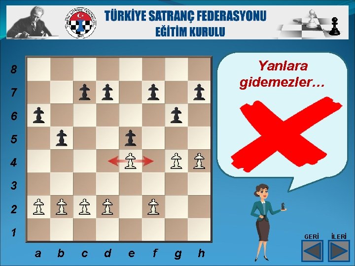 Yanlara gidemezler… 8 7 6 5 4 3 2 1 GERİ a b c