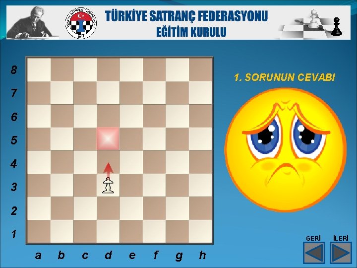 8 1. SORUNUN CEVABI 7 6 5 4 3 2 1 GERİ a b