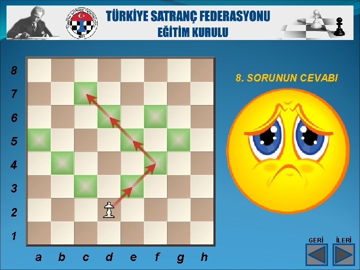 8 8. SORUNUN CEVABI 7 6 5 4 3 2 1 GERİ a b