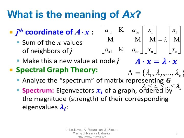 What is the meaning of Ax? • J. Leskovec, A. Rajaraman, J. Ullman: Mining