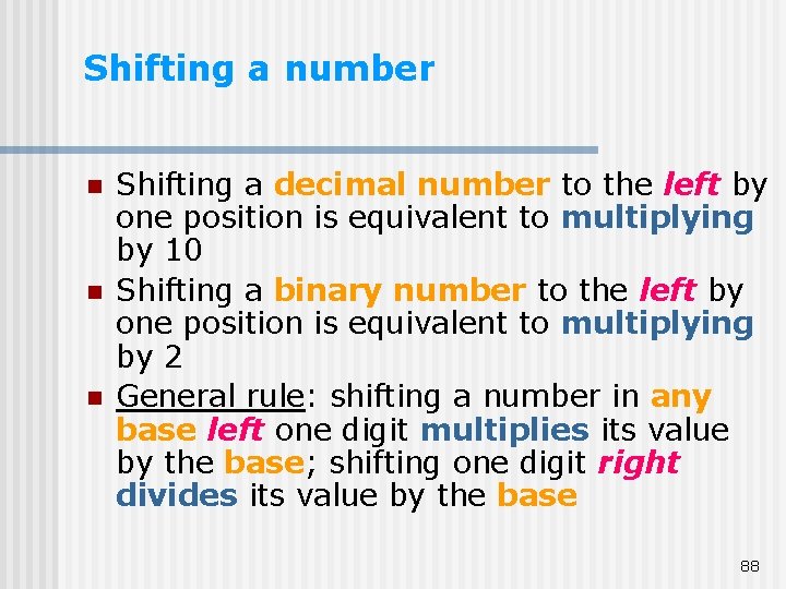 Shifting a number n n n Shifting a decimal number to the left by Shifting a number n n n Shifting a decimal number to the left by