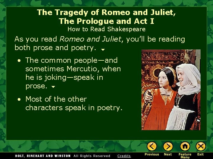 The Tragedy of Romeo and Juliet, The Prologue and Act I How to Read