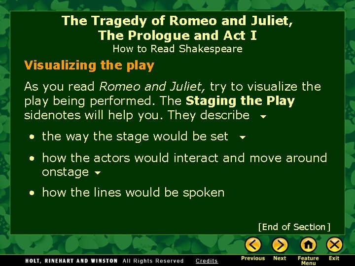 The Tragedy of Romeo and Juliet, The Prologue and Act I How to Read